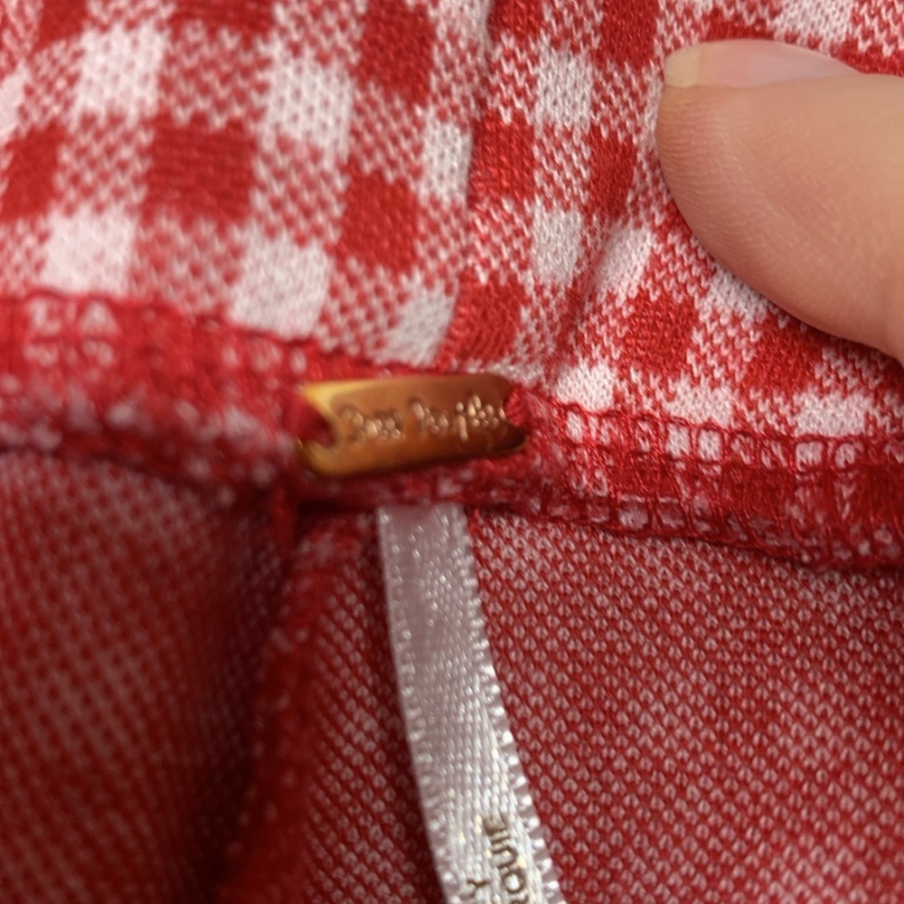 Free People Red Plaid Checkered Pants - Picture 5 of 9